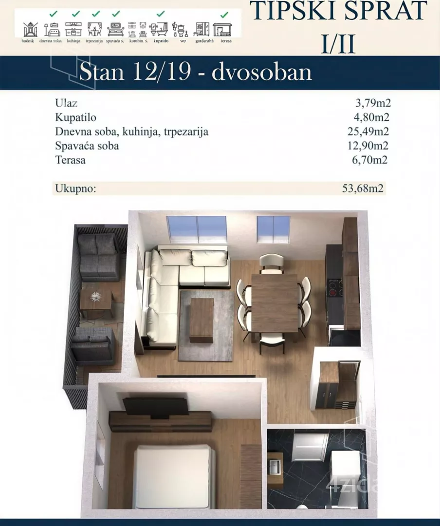 Dvosoban stan | 4zida