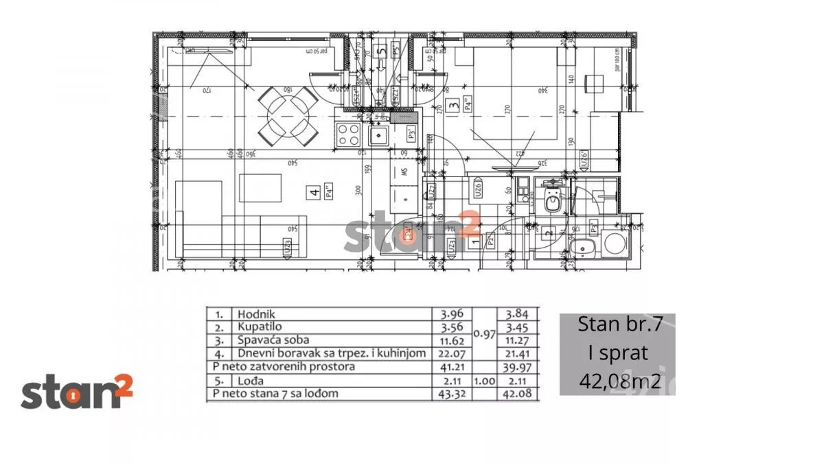 Jednoiposoban stan | 4zida