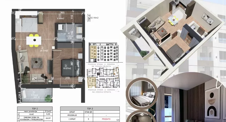 Jednosoban stan | 4zida