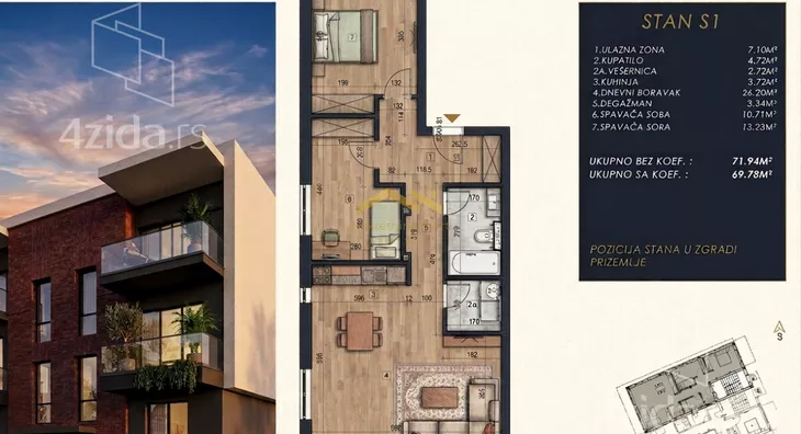 Trosoban stan | 4zida