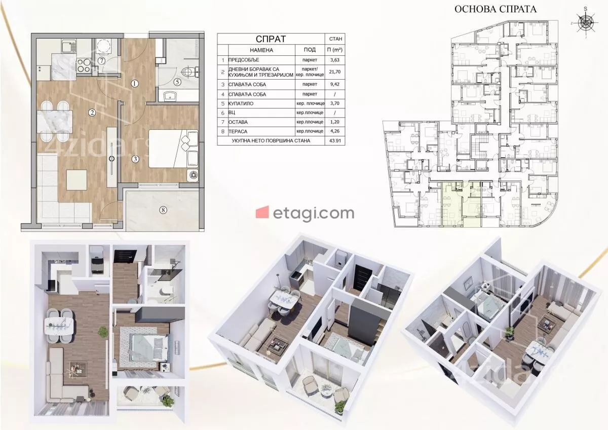 Jednosoban stan | 4zida