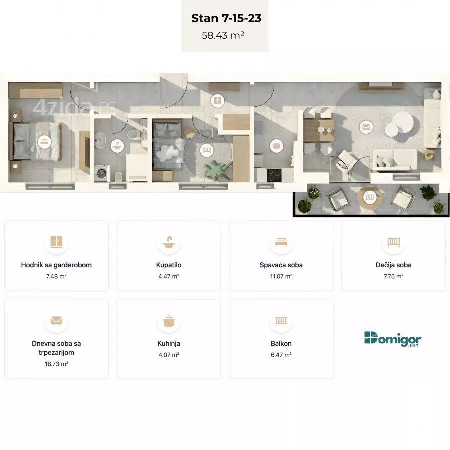 Dvosoban stan | 4zida