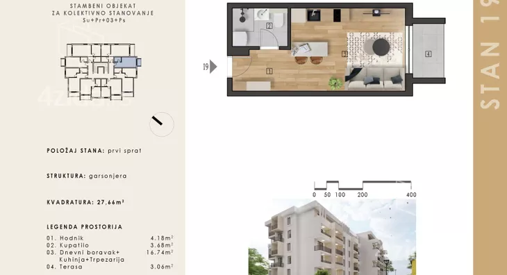 Jednosoban stan | 4zida