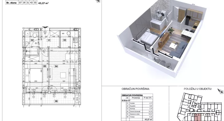 Jednoiposoban stan | 4zida