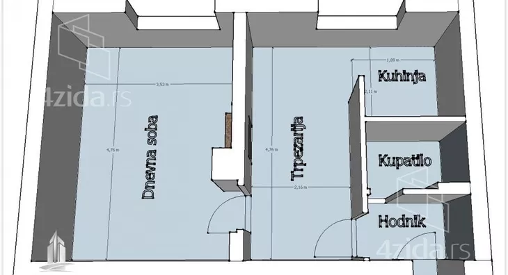 Jednoiposoban stan | 4zida