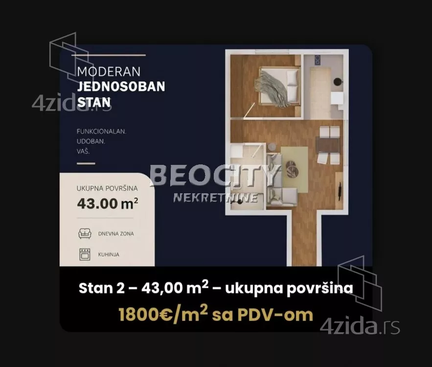 Jednosoban stan | 4zida