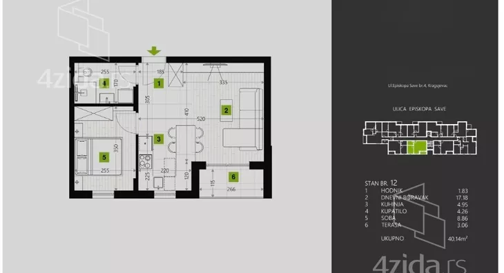 Jednoiposoban stan | 4zida