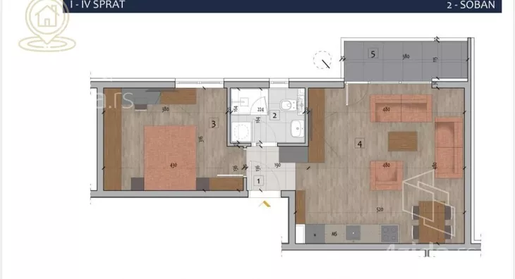 Jednoiposoban stan | 4zida