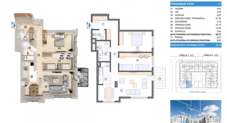 Trosoban stan | 4zida