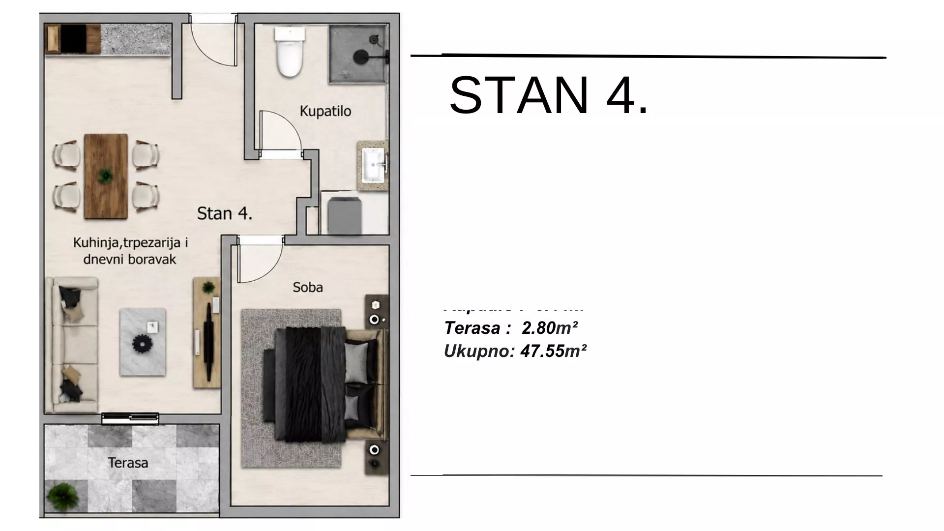 Jednosoban stan | 4zida