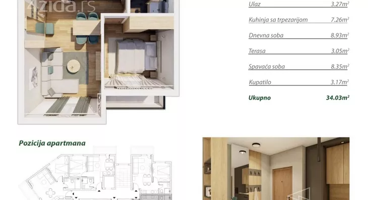 Jednoiposoban stan | 4zida