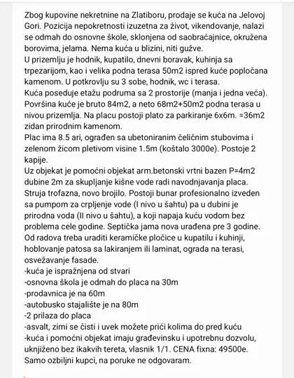 Zaselak Jelova Gora Jelova Gora | 4zida.rs
