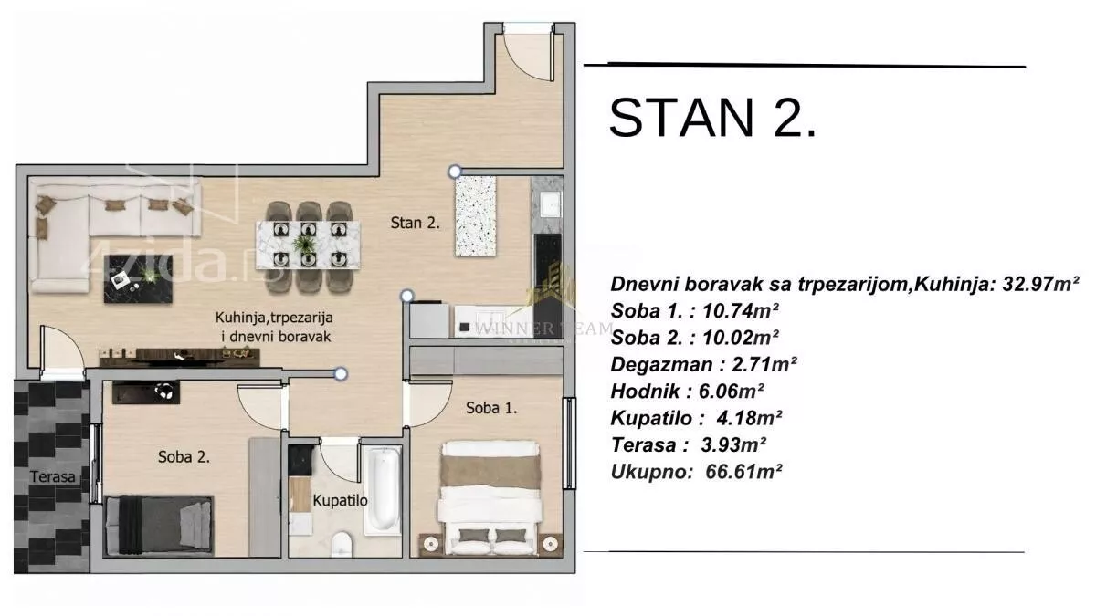 Trosoban stan | 4zida