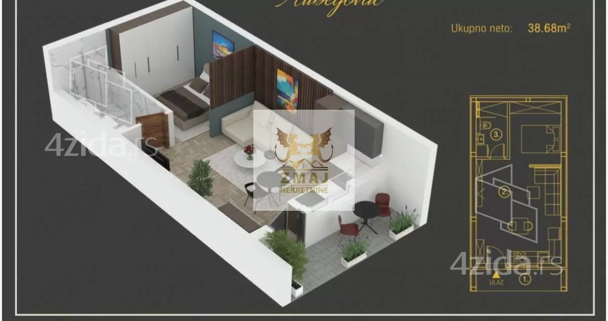 Jednosoban stan | 4zida