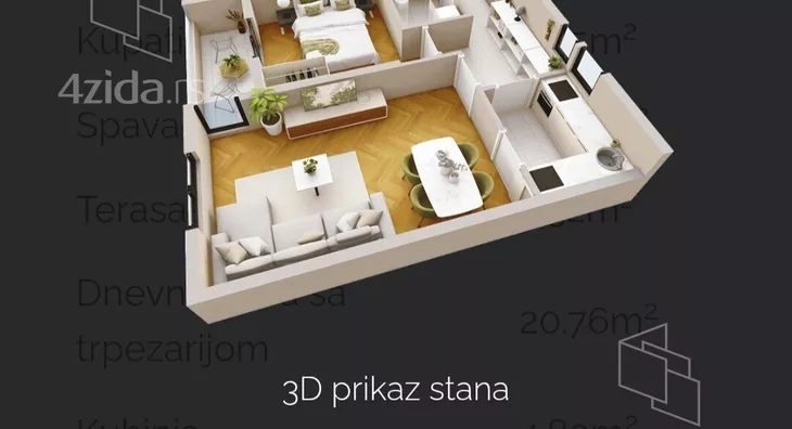 Jednosoban stan | 4zida