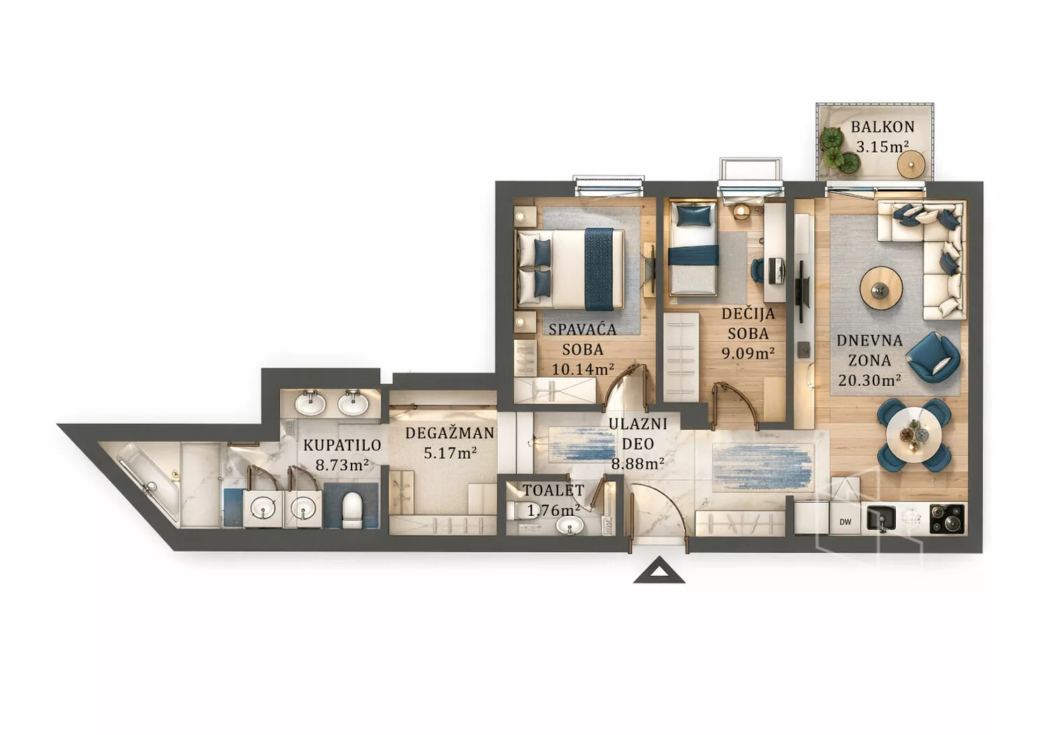 Trosoban stan | 4zida