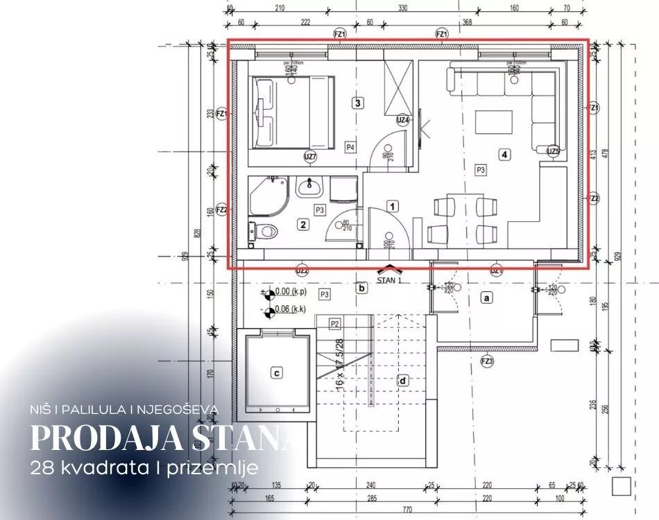 Jednoiposoban stan | 4zida