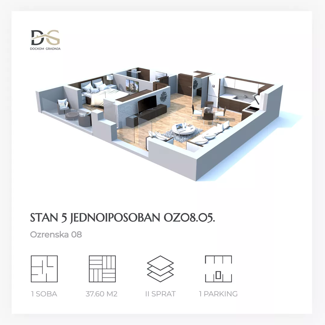 Jednoiposoban stan | 4zida