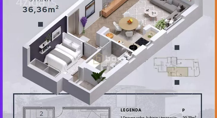 Jednoiposoban stan | 4zida