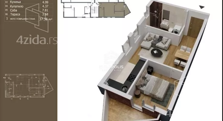 Jednoiposoban stan | 4zida