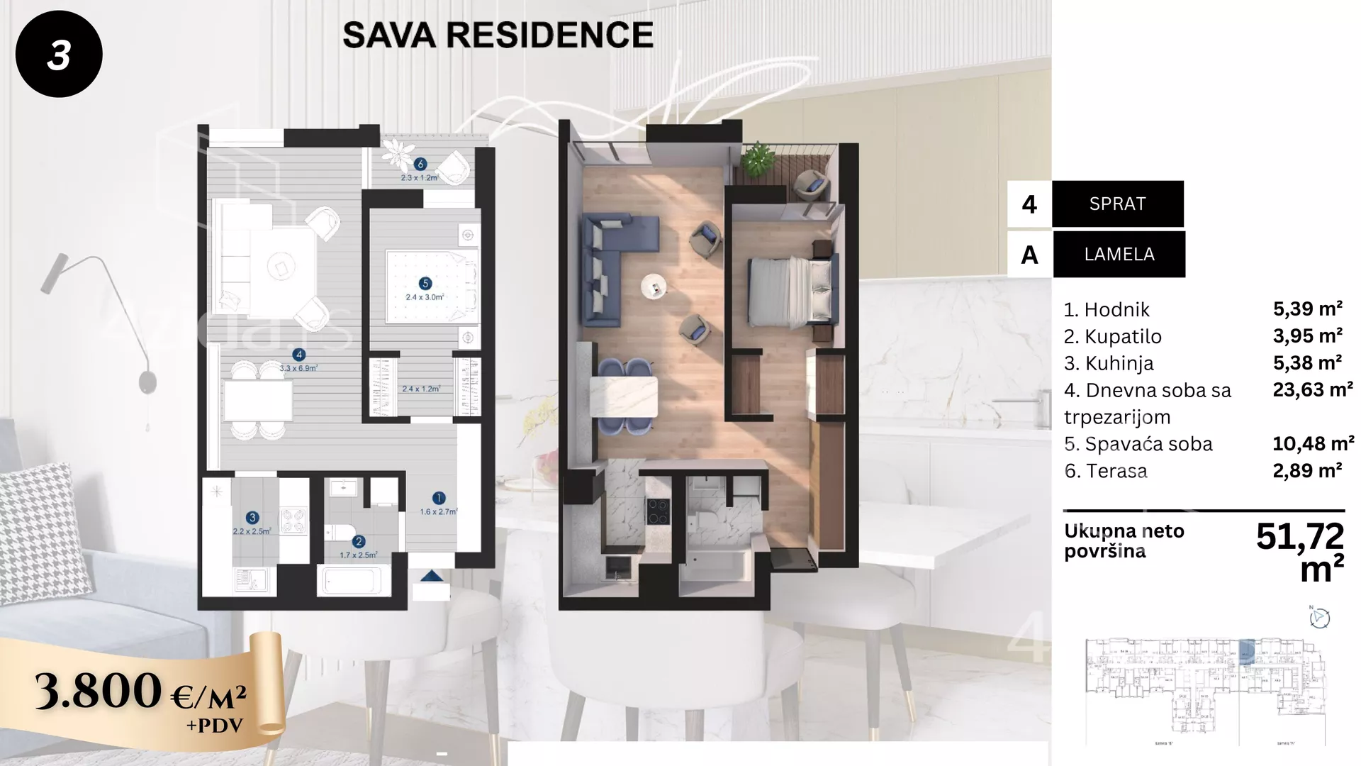 Dvosoban stan | 4zida