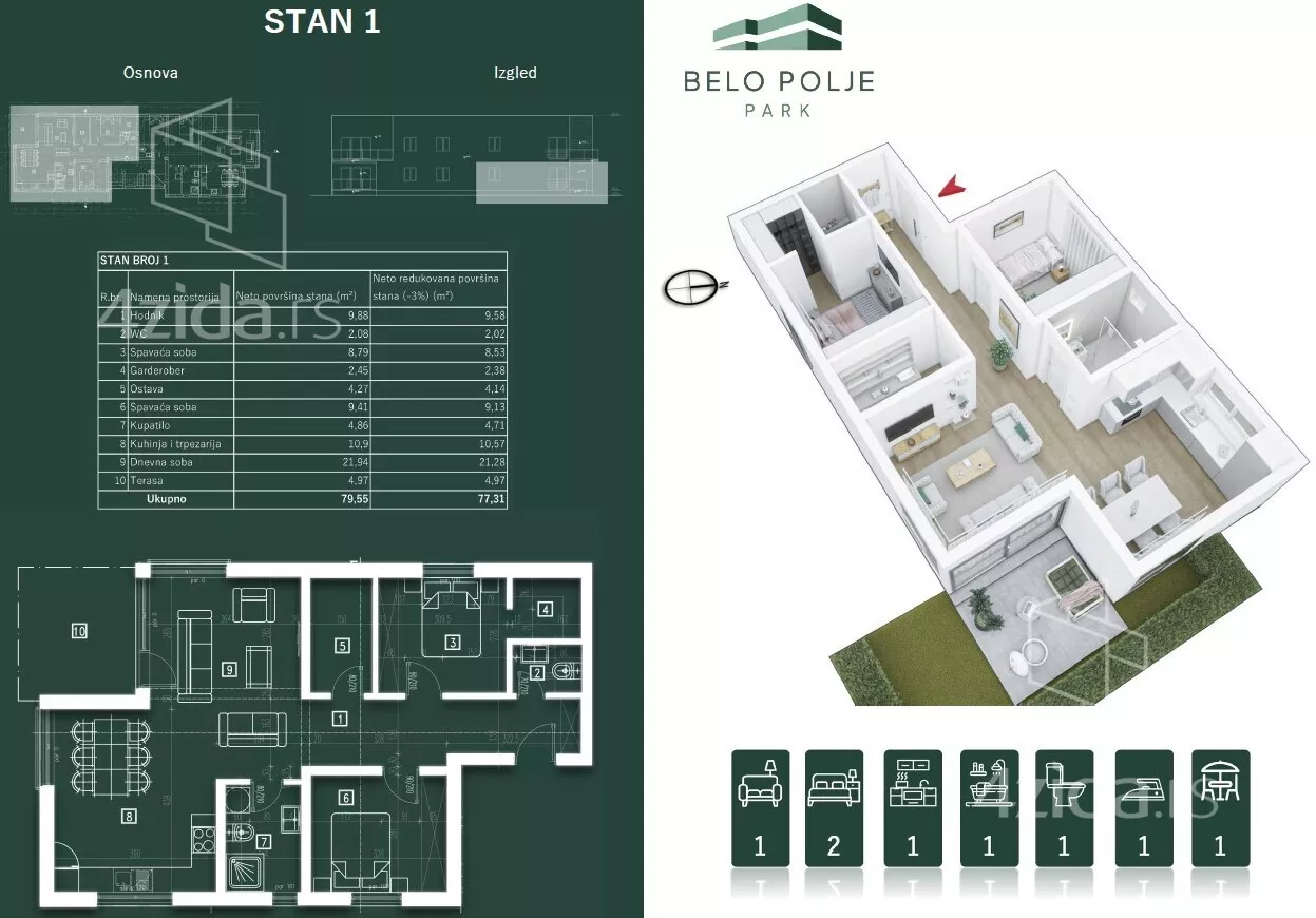 Trosoban stan | 4zida