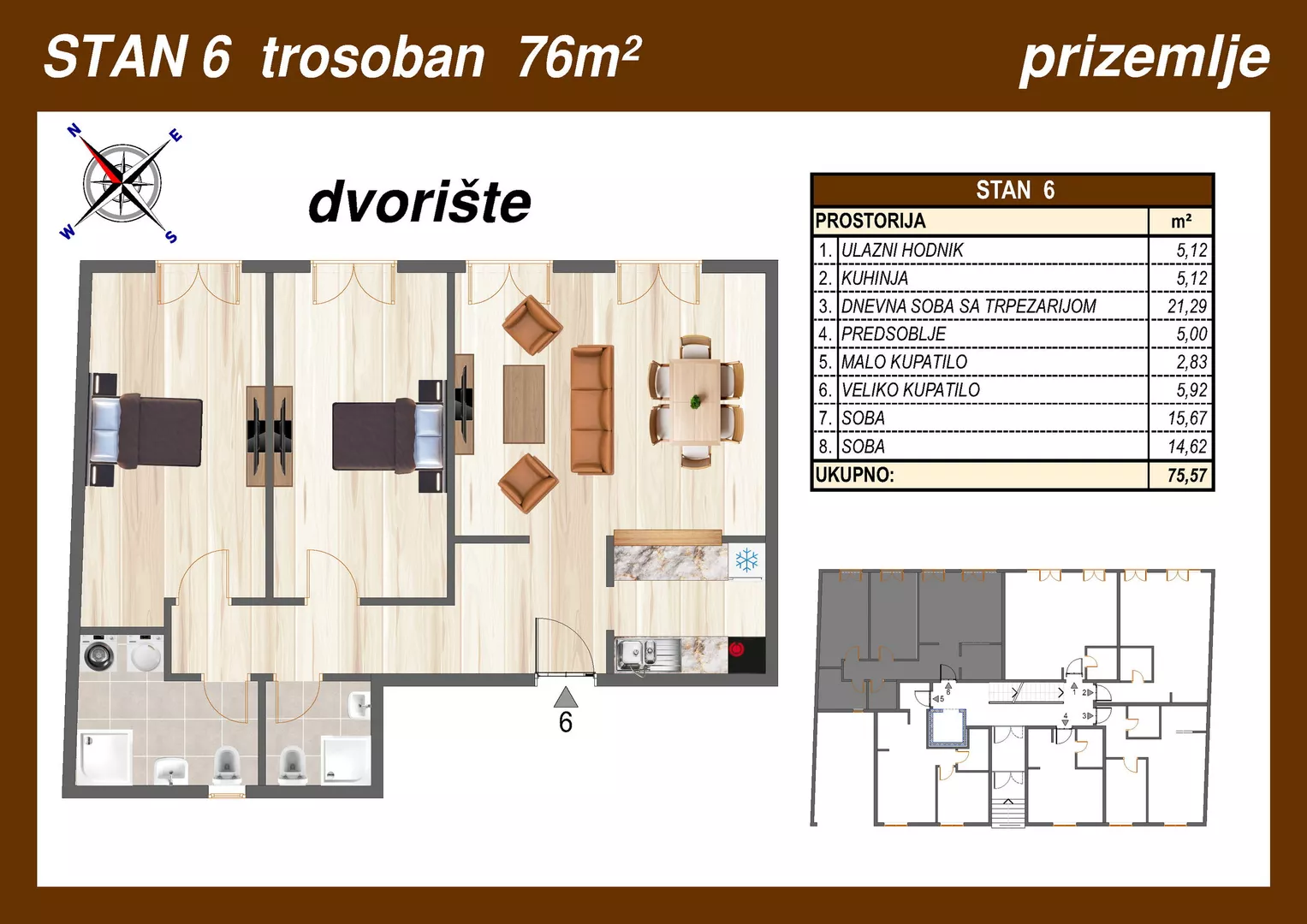 Trosoban stan | 4zida