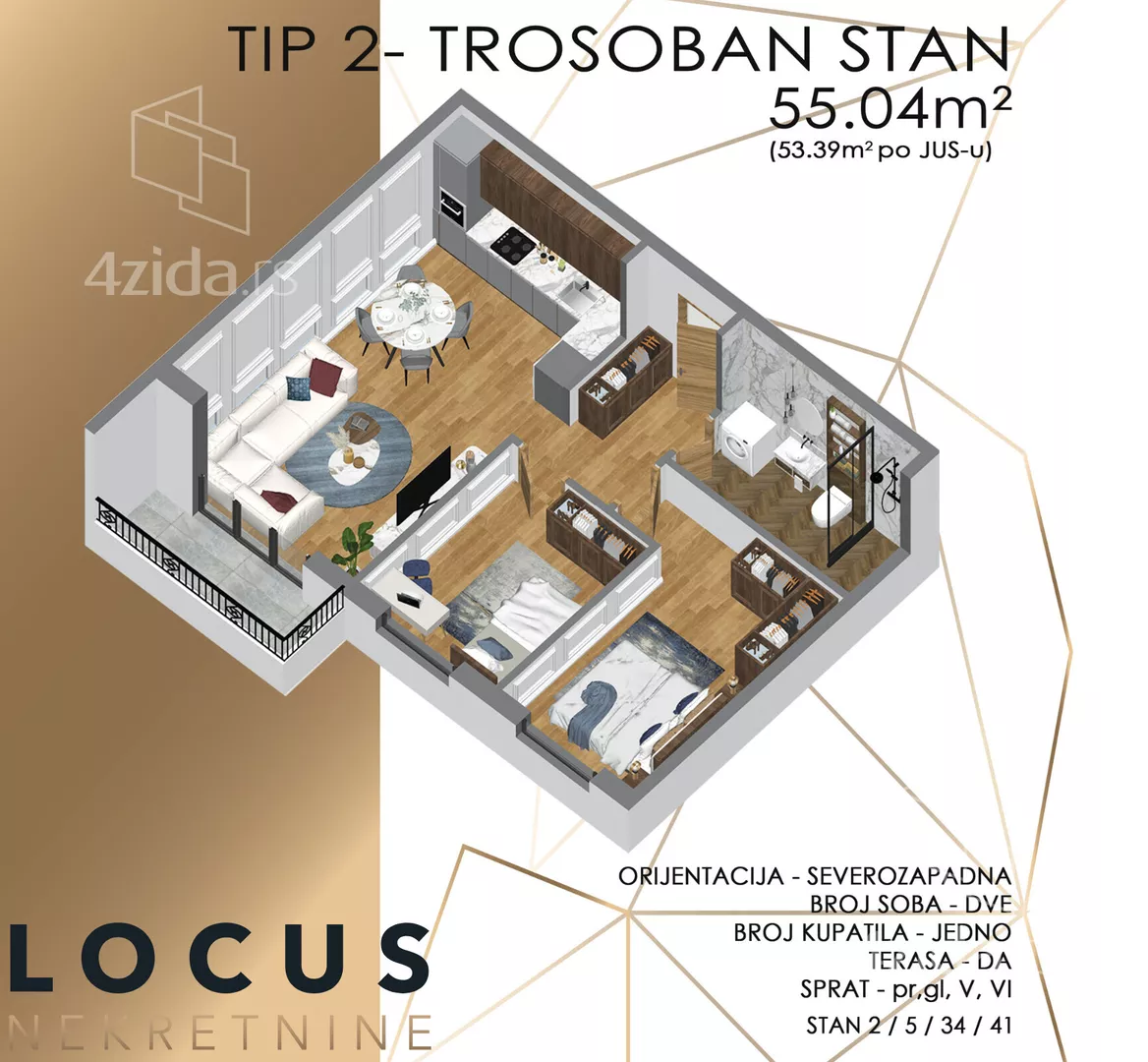 Trosoban stan | 4zida