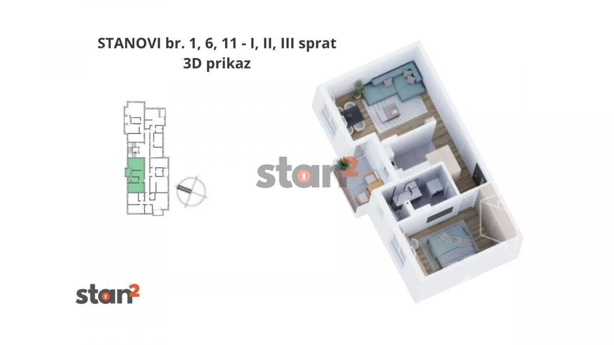 Jednoiposoban stan | 4zida