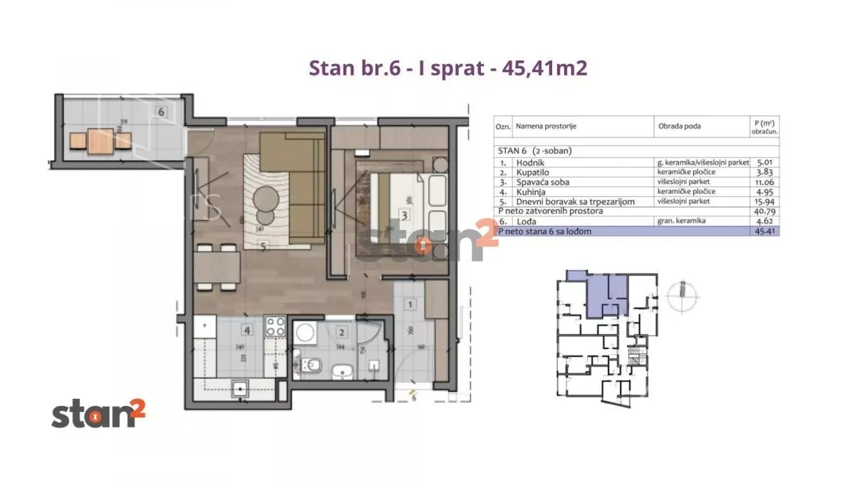 Jednoiposoban stan | 4zida
