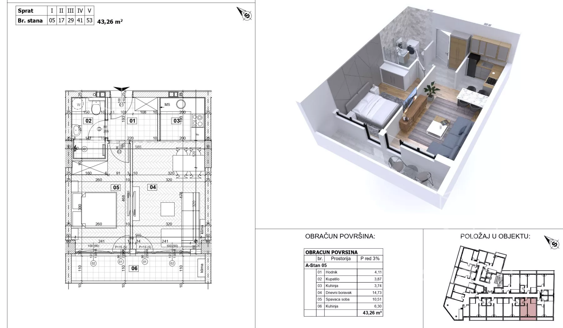 Jednoiposoban stan | 4zida