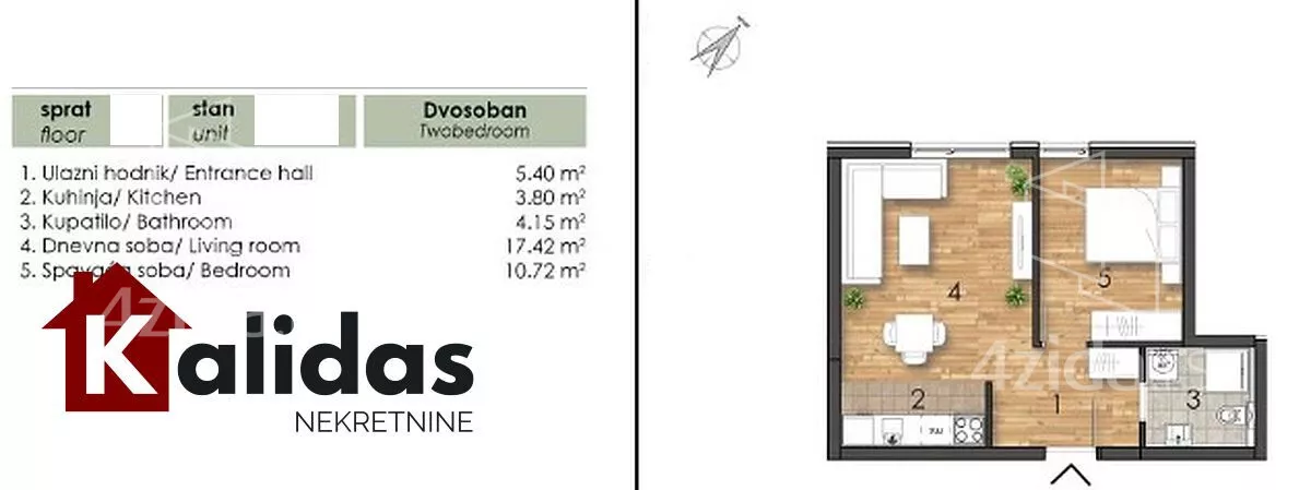 Dvosoban stan | 4zida