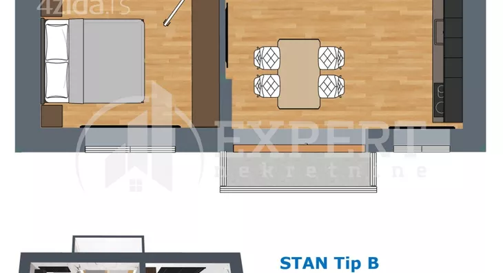 Jednoiposoban stan | 4zida