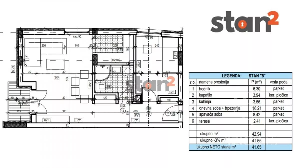 Jednoiposoban stan | 4zida