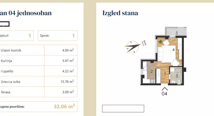 Jednosoban stan | 4zida