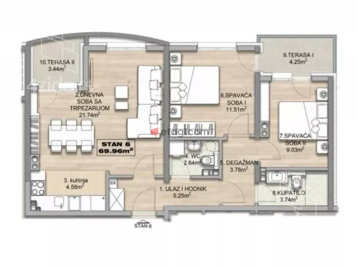 Trosoban stan | 4zida
