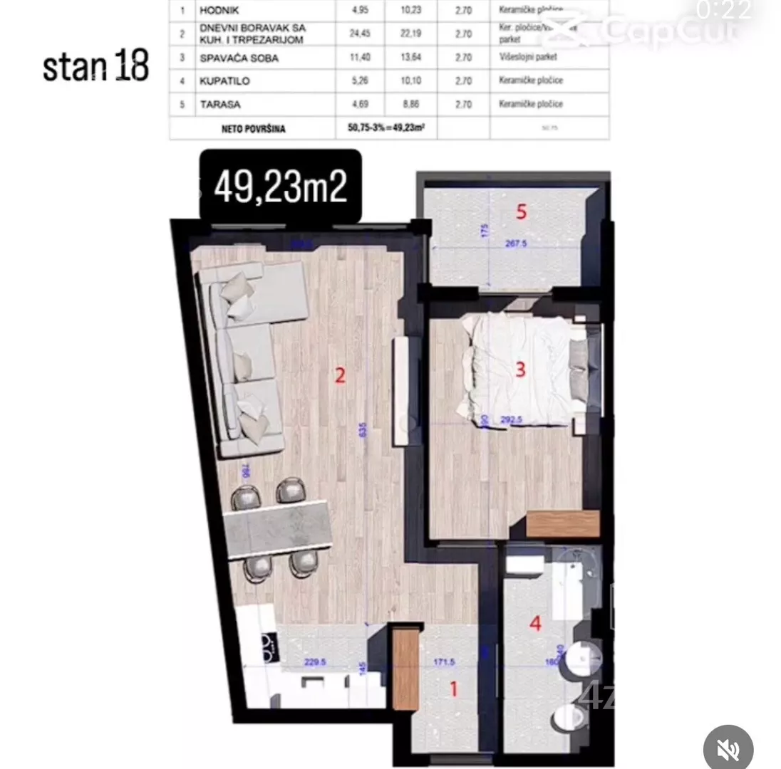 Jednoiposoban stan | 4zida