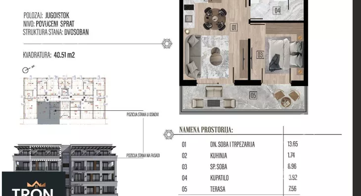 Jednosoban stan | 4zida