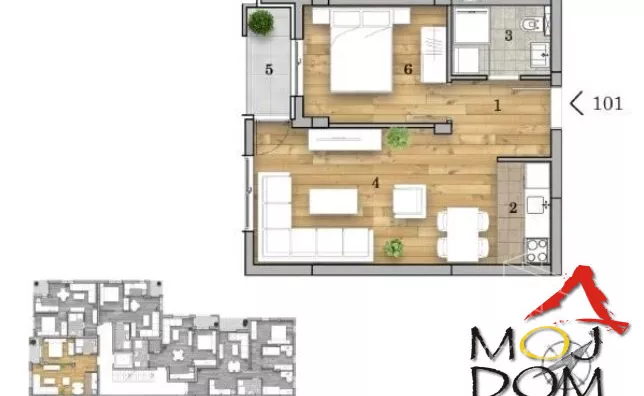 Jednoiposoban stan | 4zida