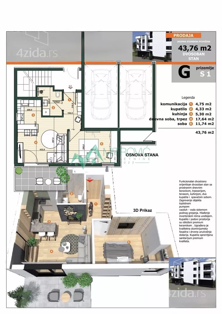 Jednoiposoban stan | 4zida