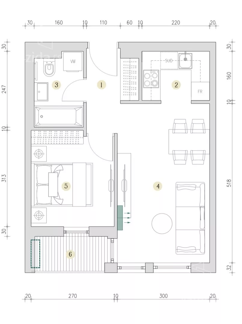 Jednoiposoban stan | 4zida