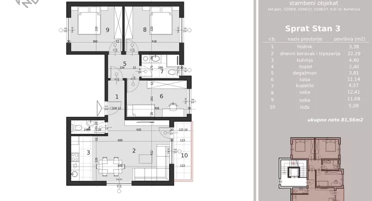Trosoban stan | 4zida
