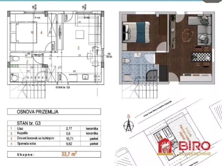 Jednoiposoban stan | 4zida
