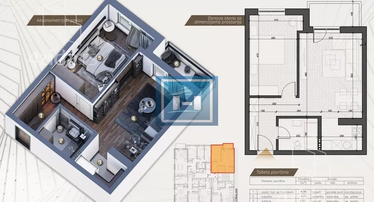 Jednoiposoban stan | 4zida