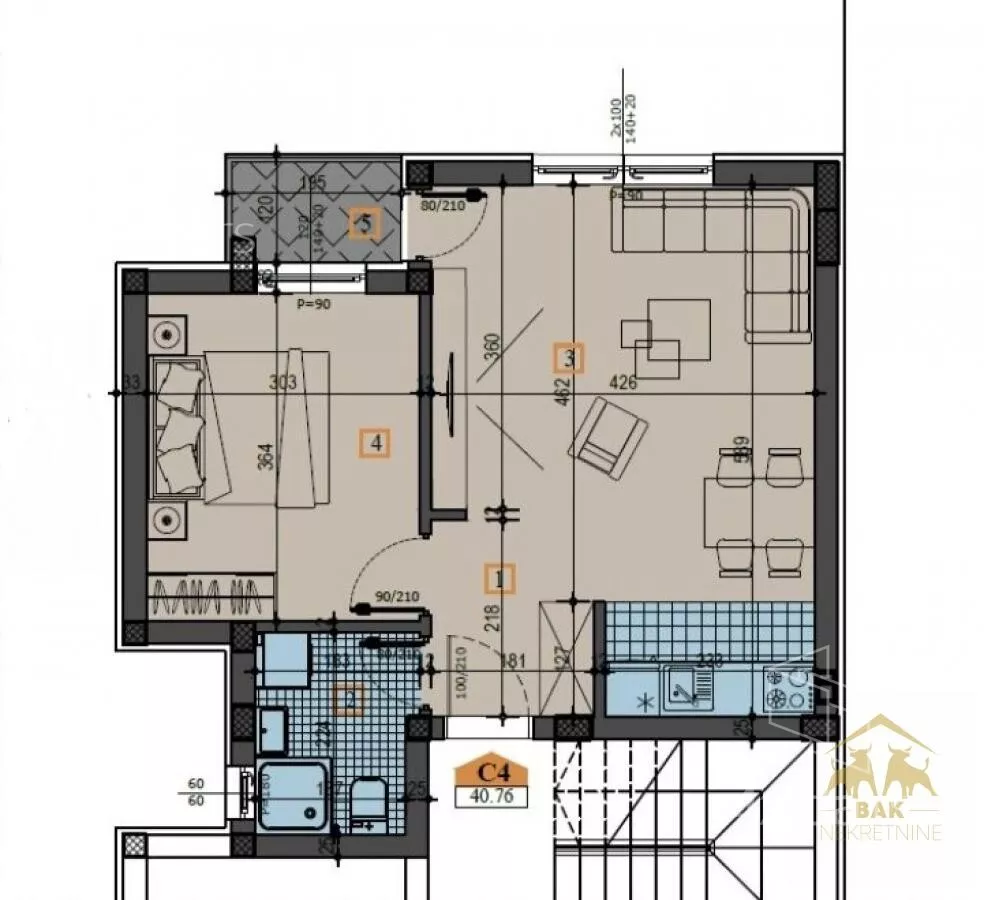 Jednoiposoban stan | 4zida