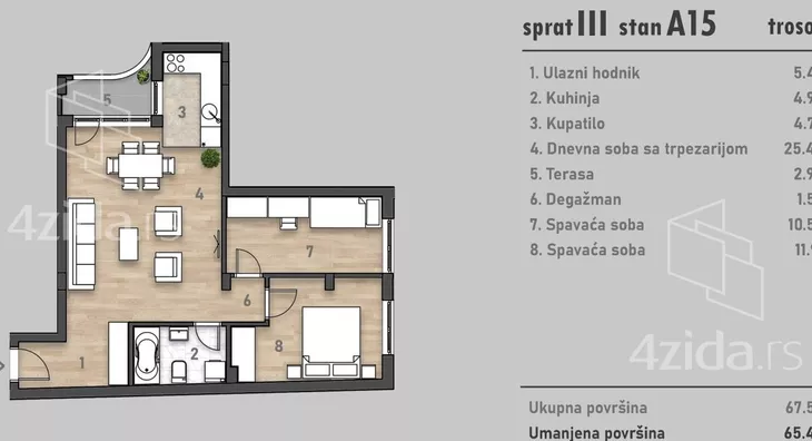 Trosoban stan | 4zida