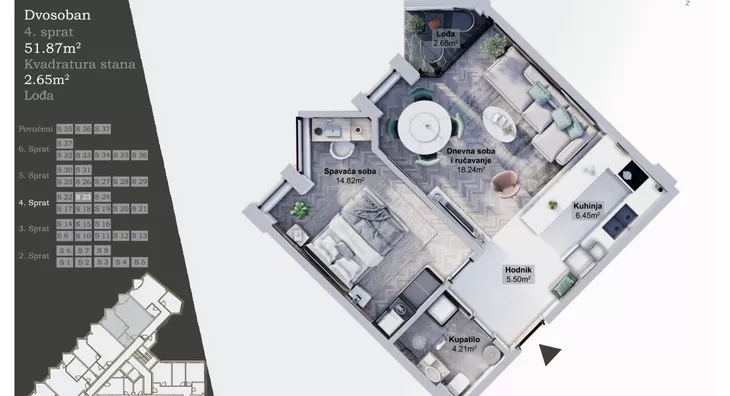 Dvosoban stan | 4zida