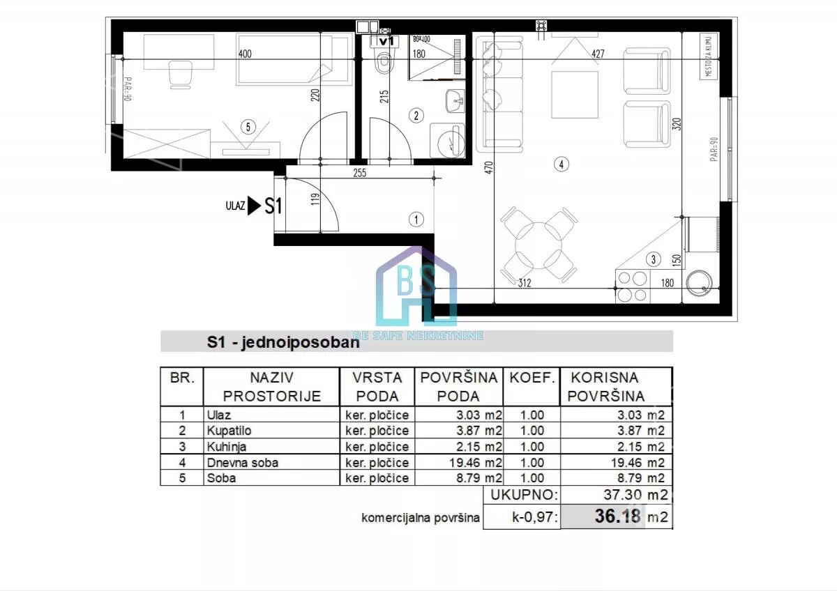 Jednoiposoban stan | 4zida