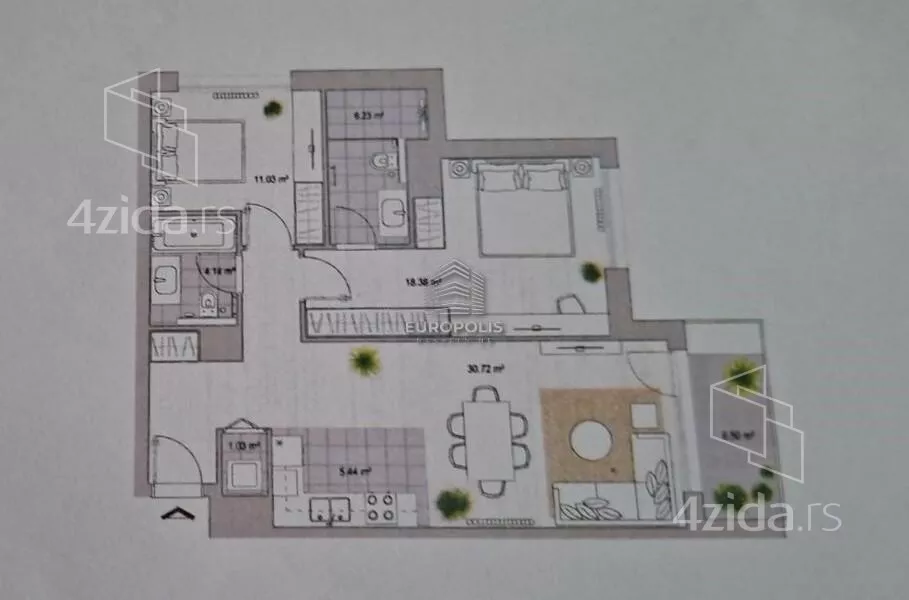 Trosoban stan | 4zida