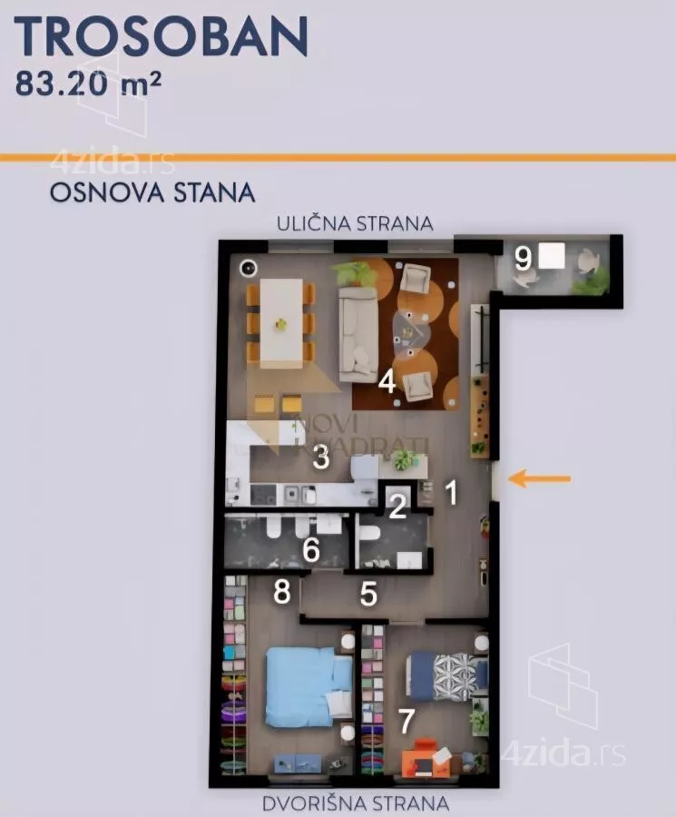 Trosoban stan | 4zida